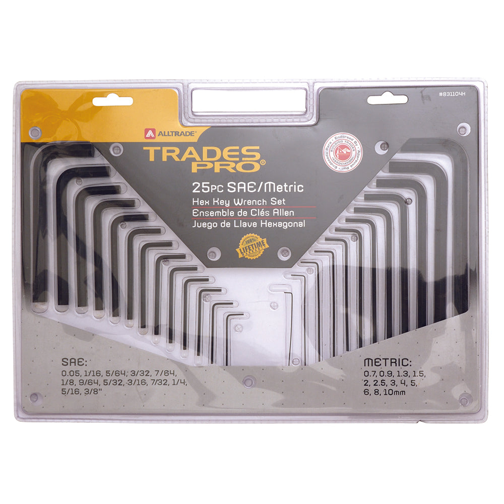 Trades Pro 25pc Combination Hex Key Wrench Set