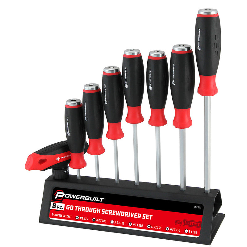 Powerbuilt 8pc Go Through Screwdriver Set