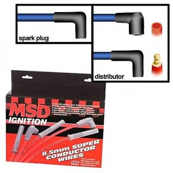 MSD 8.5mm Super Conductor Lead Kit Red R/A #31239