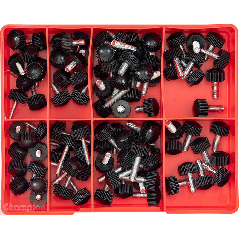 Champion 90 Piece Metric Round Knurled Thumb Screws - Z/P Assortment