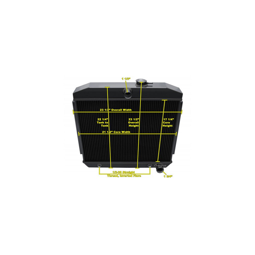 Champion Radiator Chev 1955-57 (Black)- 3 Core Each #5057BLACK