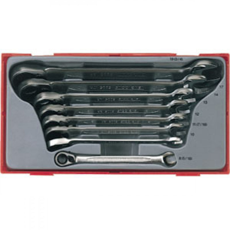 Teng 8Pc Rev Ratchet Comb. Spanner Set 8-19mm - Tc