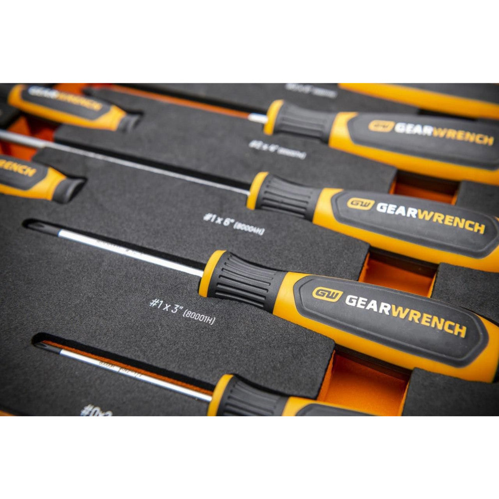 GEARWRENCH 9Pc Phillips Dual Material Screwdriver Set In EVA Tray