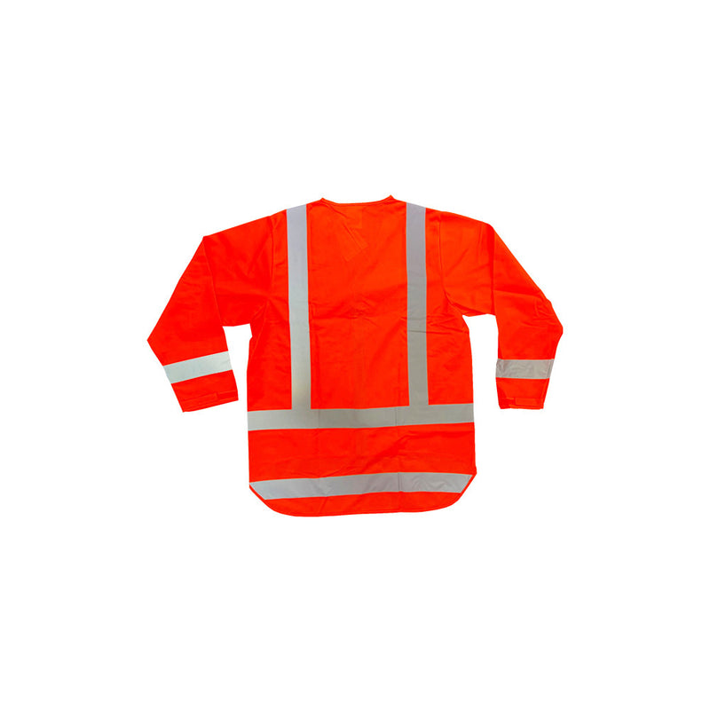 Orange Long Sleeve HiViz X-Back Vest Transit LRG