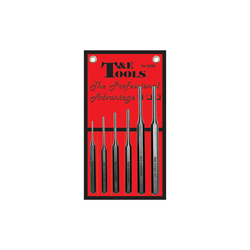 T&E Tools 6 Piece Pin Punch Set