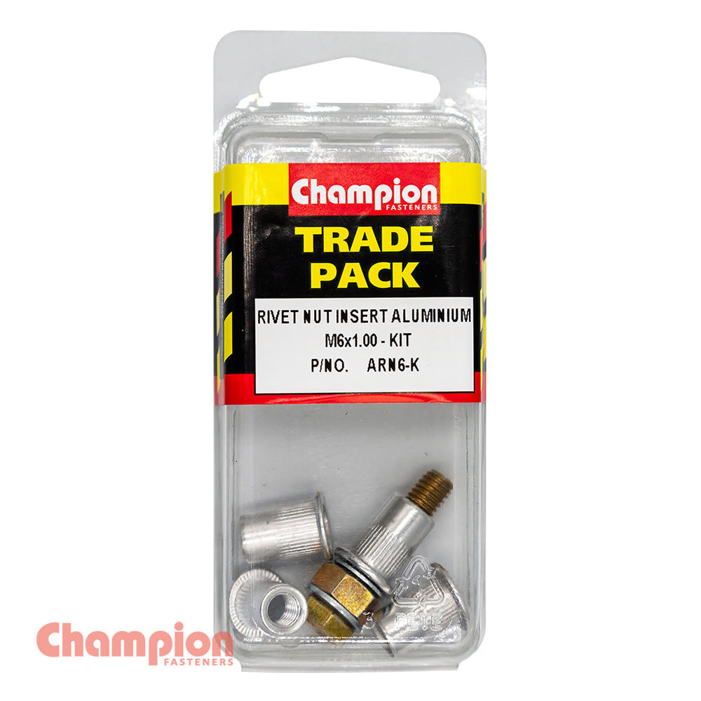 Champion Rivet Nut Insert Aluminium M6x1.00 - Kit