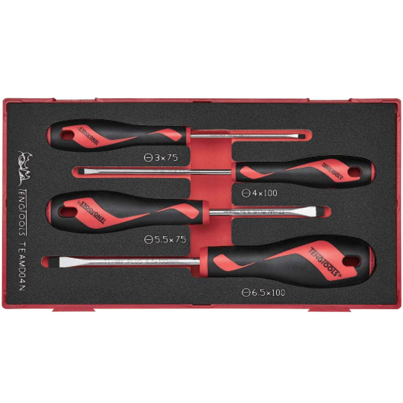 Teng 4Pc Screwdriver Set Flat