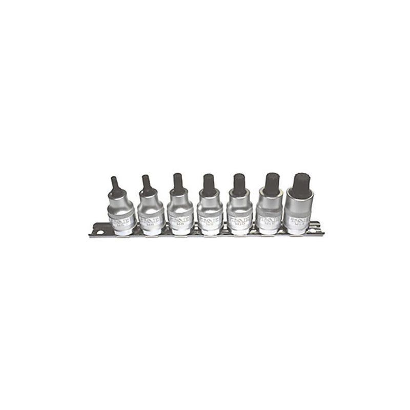 T&E Tools 3/8" Dr. 7Pc M4-M12 Spline Socket Set