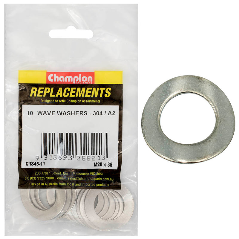 Washer Wave Stainless Steel M20 x 36mm 304/A2 10 Pack