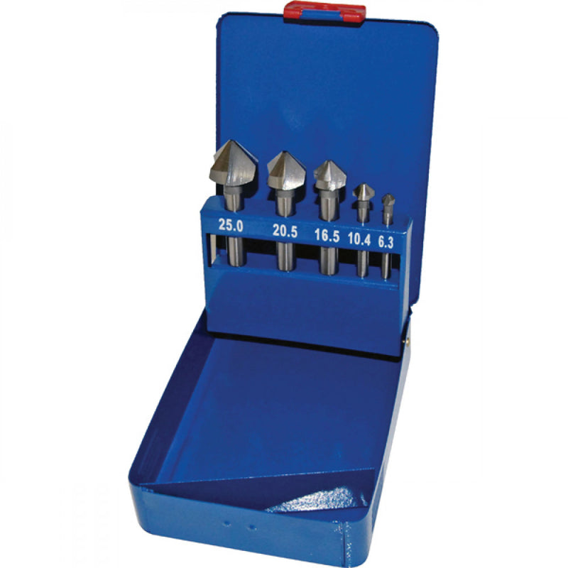 Unikut 6Pc Hss 3-Flute 90Deg. Countersink Set