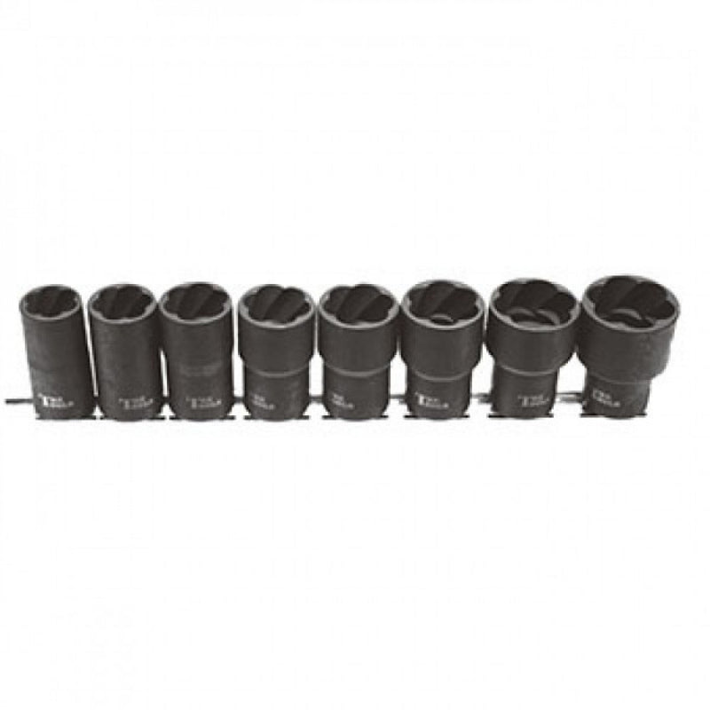 T&E Tools 1/2" Drive 8Pc Twist Socket Set 17-28mm