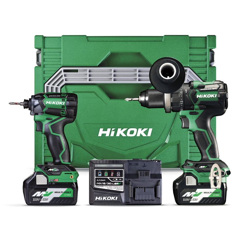 HiKOKI 36V Brushless Impact Drill And Impact Driver Kit - KC36DC(GRZ)