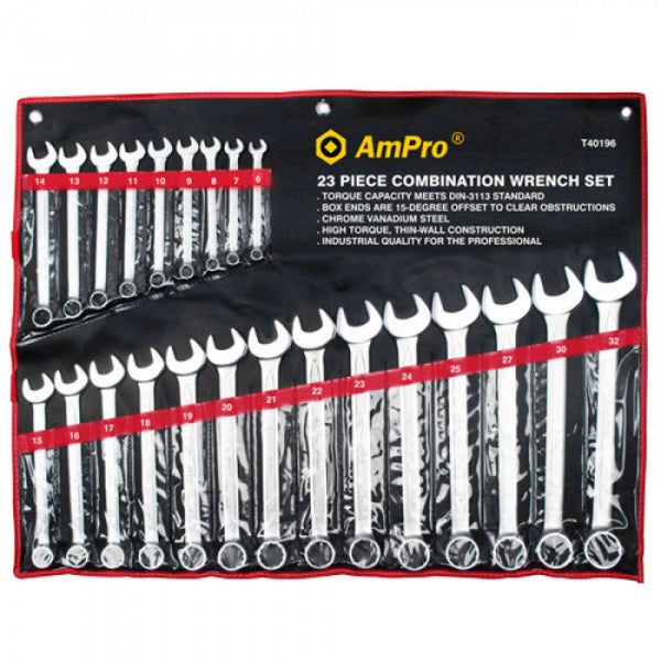 AmPro Combination Wrench Set 23pc-6-32mm
