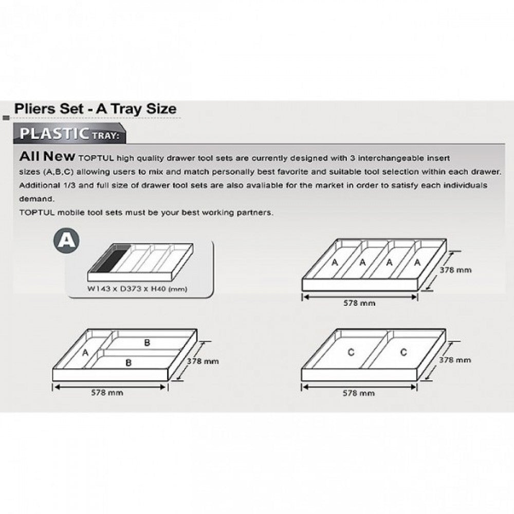 Toptul Adjustable Wrench & Pilers Set 3 Pieces