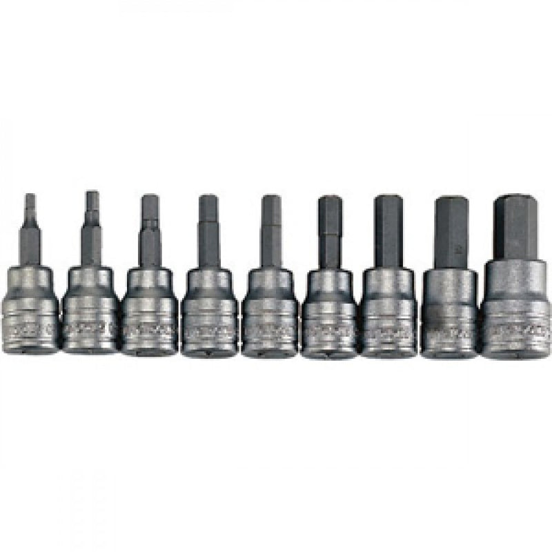 Teng 9Pc 3/8in Dr. Metric Hex Bit Skt Set 3-12mm