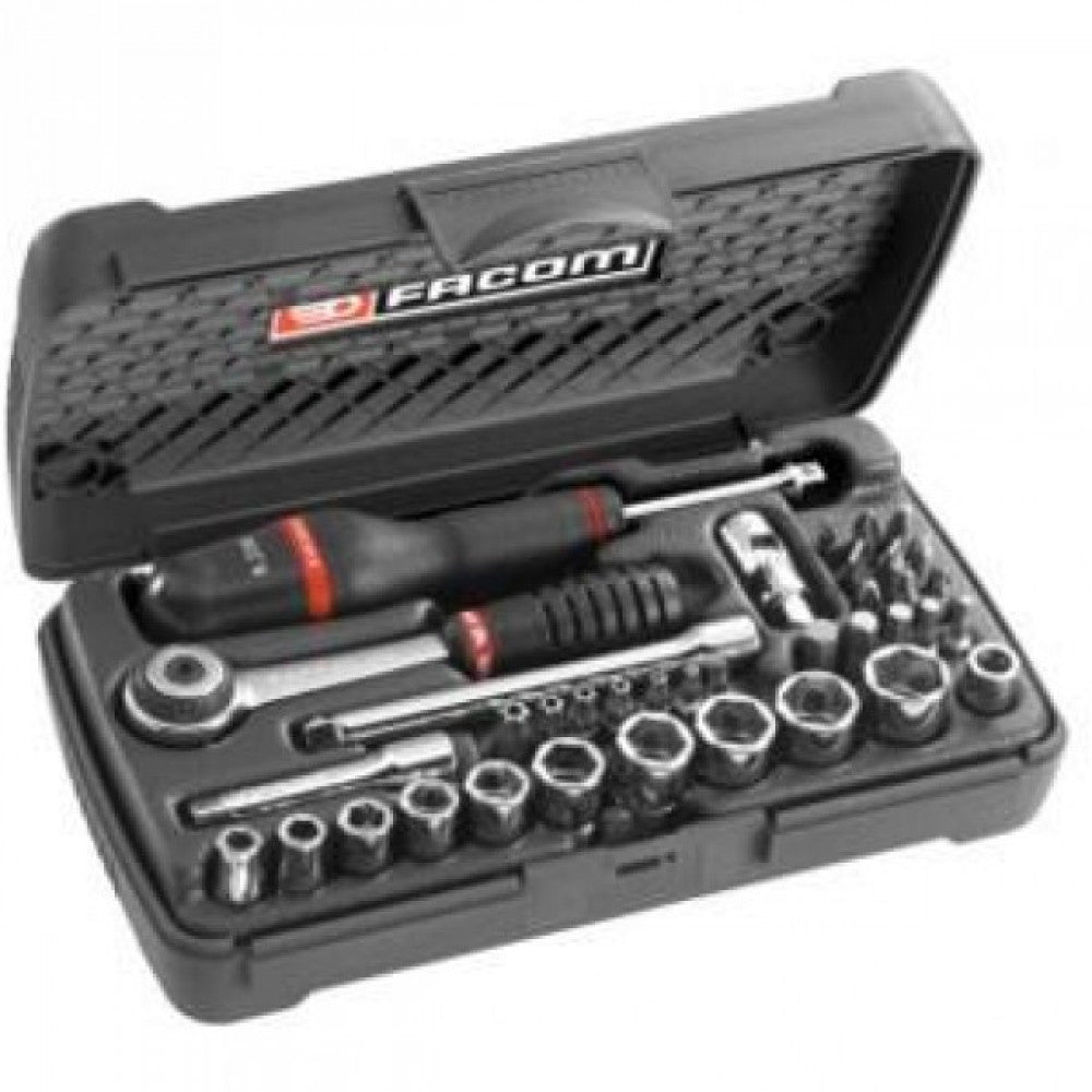 Socket Set 1/4"Dr Sockets & Bit 38Pce 5.5-14mm Facom R.2APB