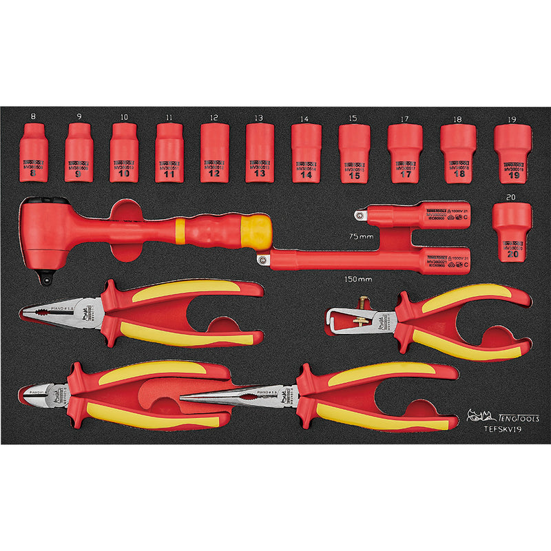 Teng 19Pc Insulated Socket & Pliers Set Eva3