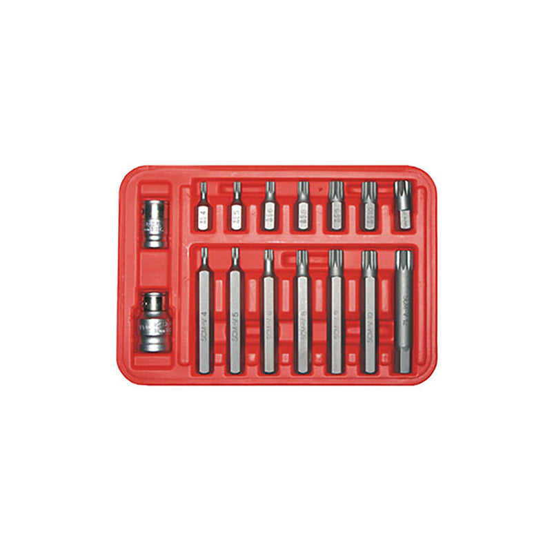 T&E Tools 16Pc Triple Sq. Bit Set