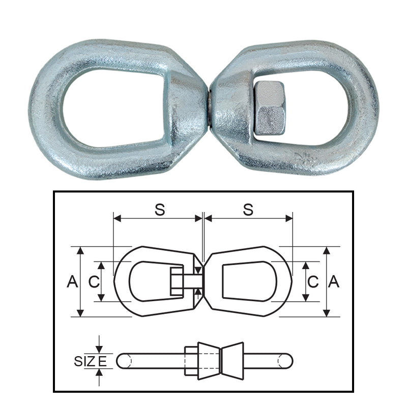 ITM Commercial Chain Swivel - Electric Galvanised - 26mm