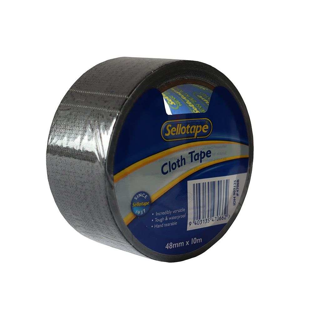 Sellotape 4706BK Cloth Black 48mmx10m Pk 3
