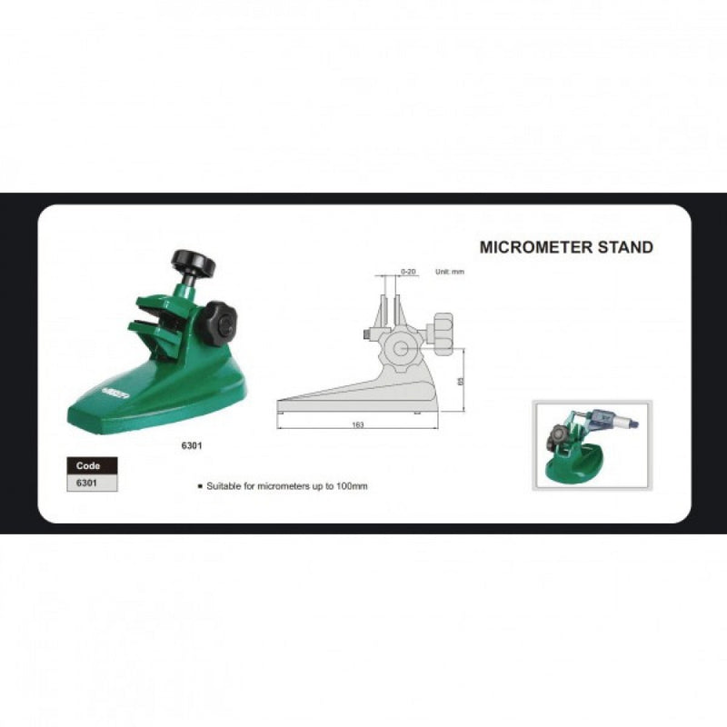 Micrometer Stand For Use With Up To 100mm/4" Micrometers Insize 6301