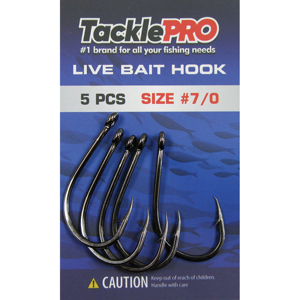Tacklepro Live Bait Hook #7/0 - 5Pc