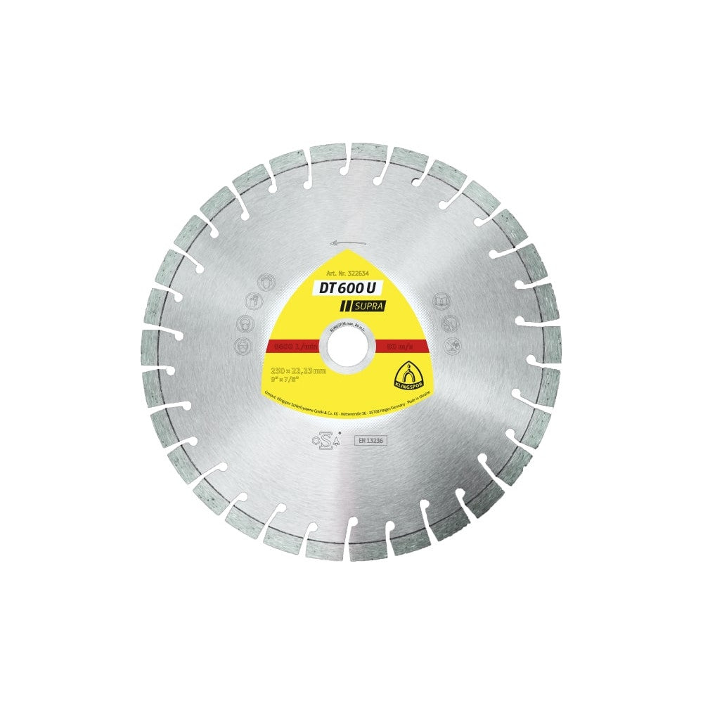 Klingspor Diamond Segmented Cutting Blades - 230mm, DT600U