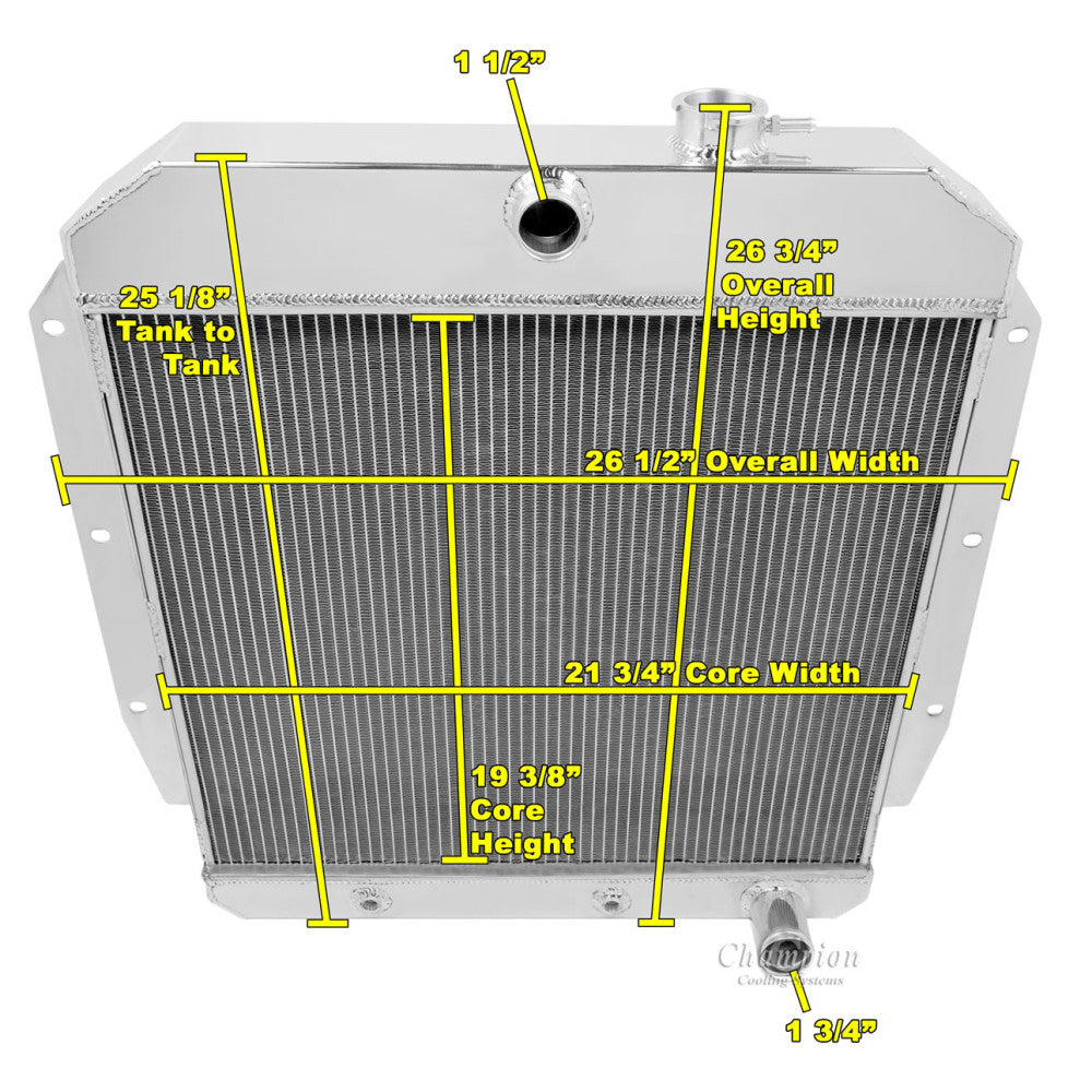 Champion Aluminium Radiator Chevrolet GMC Truck 1955-1959#PCC5559