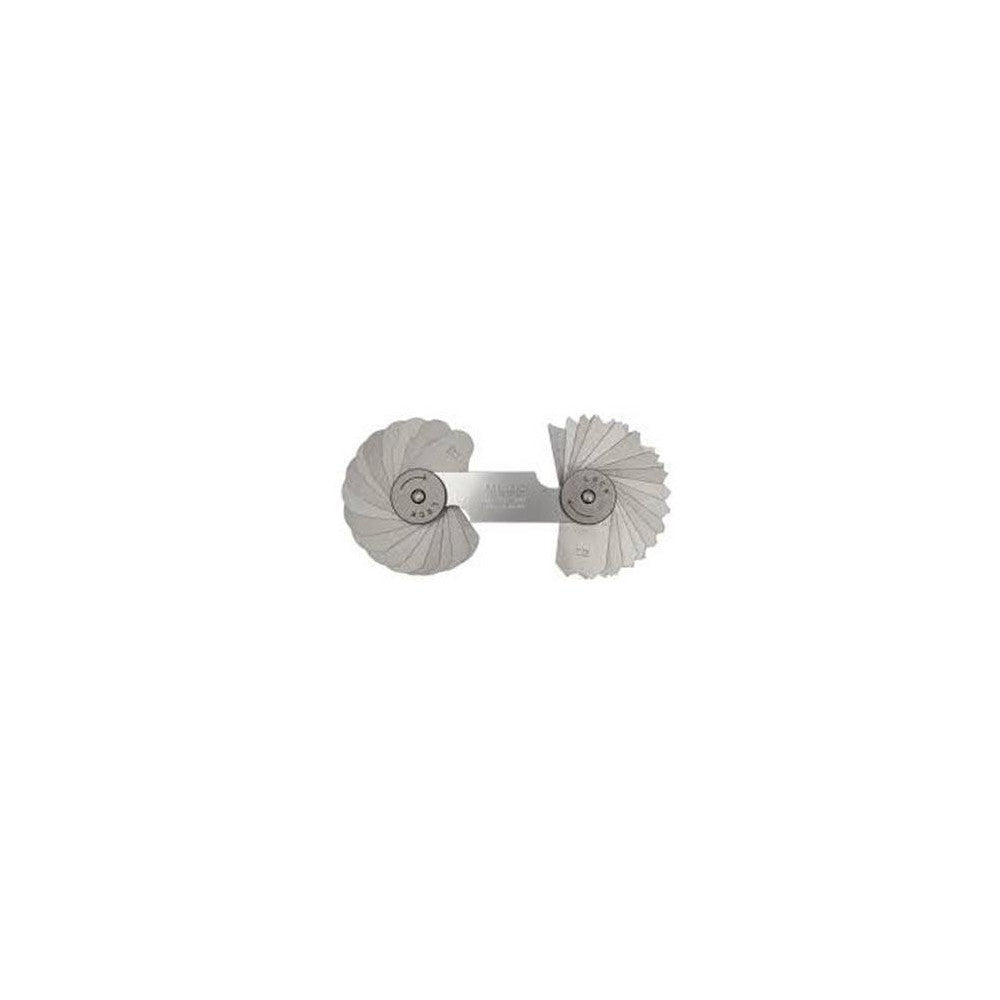 Mitutoyo Radius Gauge 34 Leaves 1-3 mm By 0.25mm, 3.5-7mm By 0.5mm