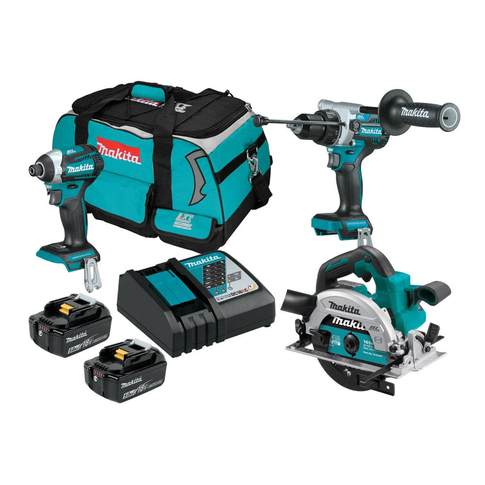 MAKITA 18V LXT 3-Piece Hammer Drill / Impact Driver / Circular Saw Kit