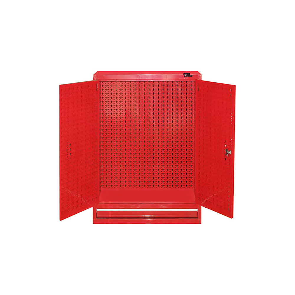 T&E Tools Wall Cabinet, With Ball Bearing Drawers, 32" Red