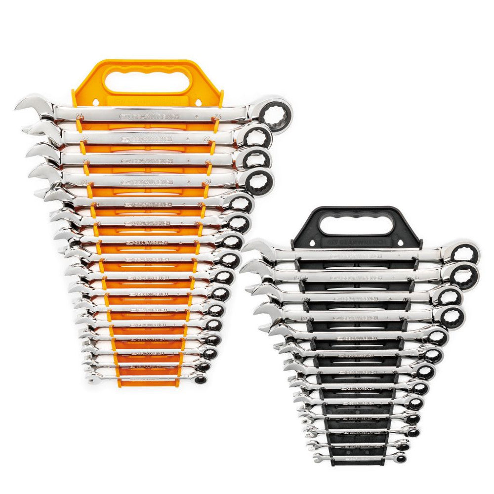 GEARWRENCH 16Pc Metric & 13Pc SAE Combo Ratcheting Wrench Twin Pack