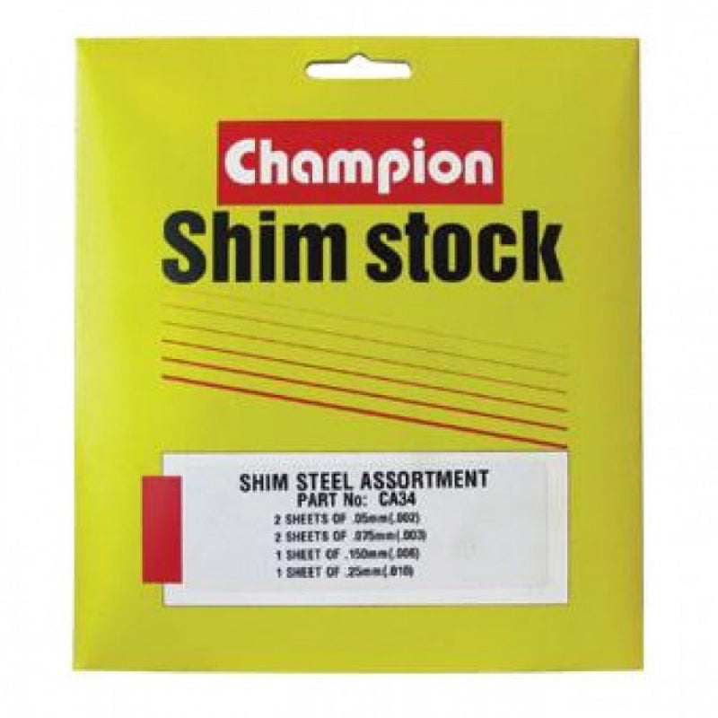 Shim Steel Assortment CA34  150x150mm 2x0.05mm, 2x0.075mm, 1x0.15mm & 1x0.25mm