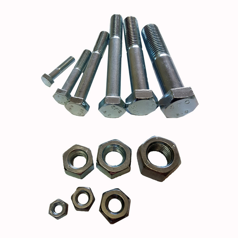 M18 x 70 Metric  5pc Hex Bolt & Nut ZP