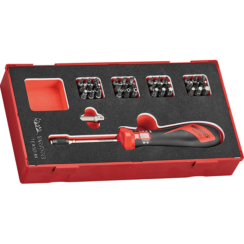 Teng 38Pc 1/4in Dr. Torque Screwdriver Set 1-5Nm E