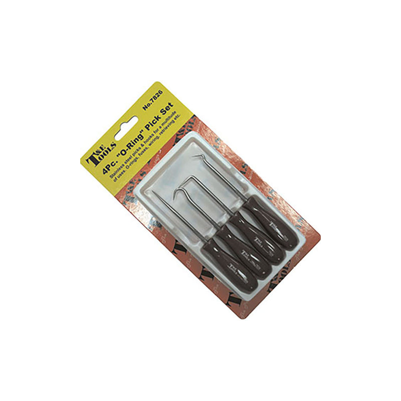 T&E Tools 4 Piece Stainless Steel O-Ring Pick Set