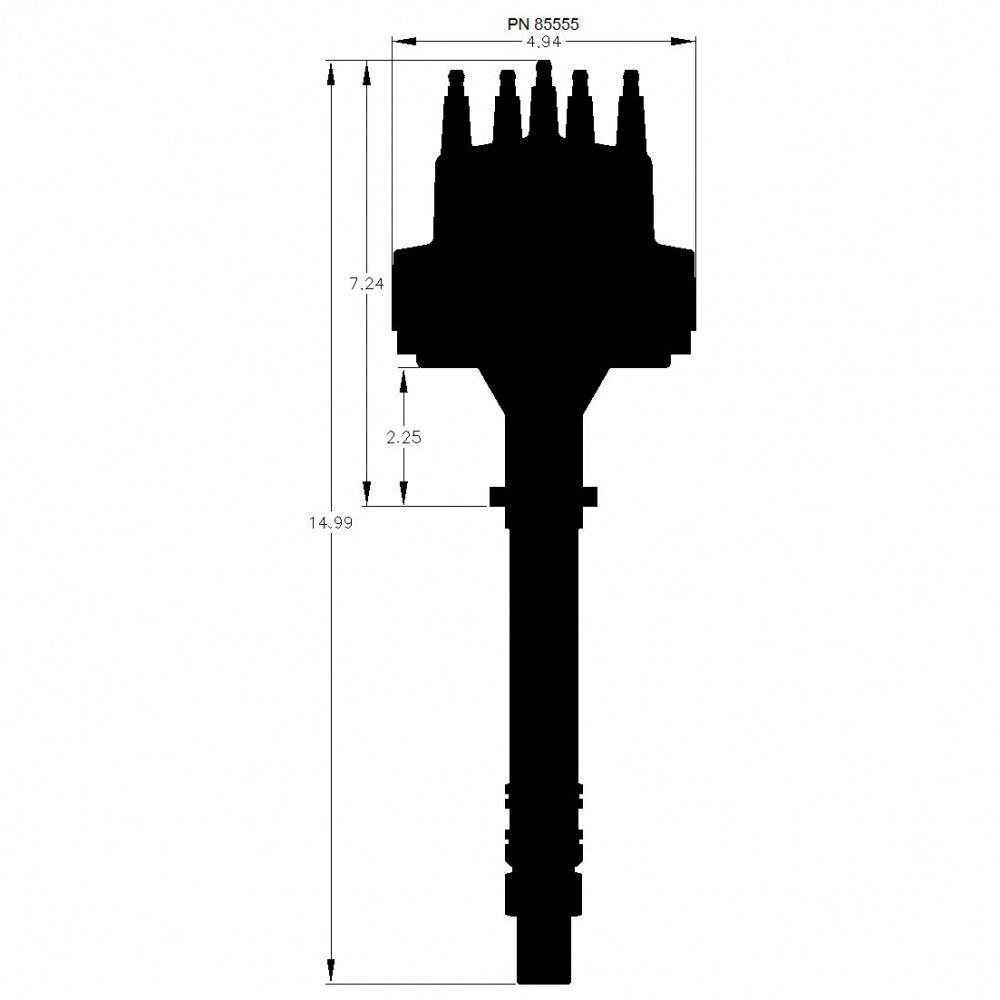 MSD Ignition Pro-Billet Distributor Chevy V8 All Black#MSD85555
