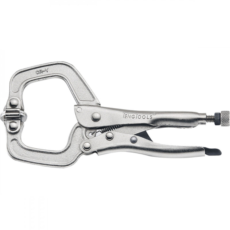 Teng 6in C-Clamp Locking Plier (Np) W/Swivel Pad