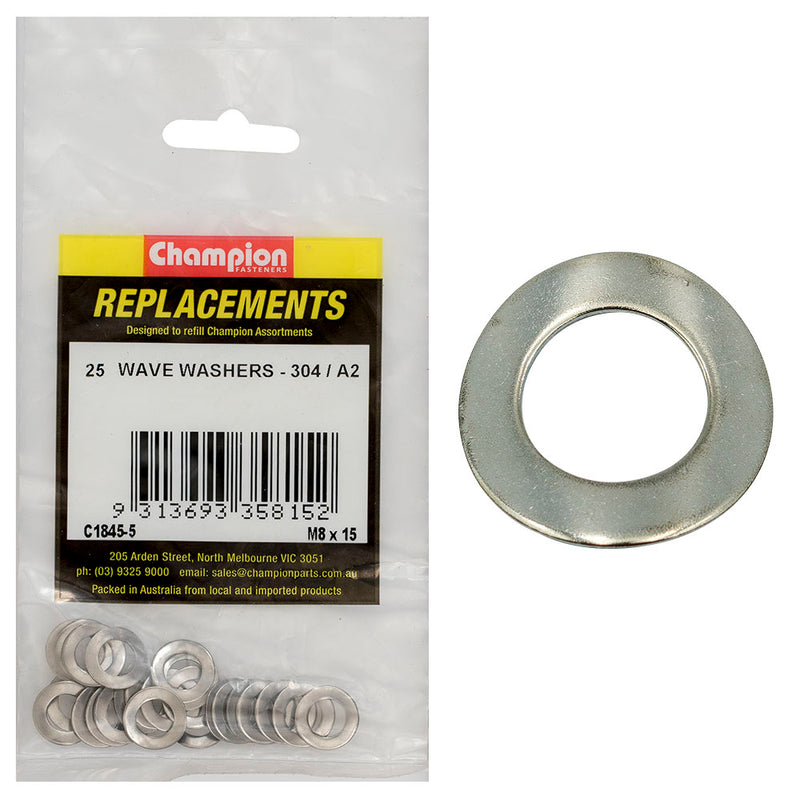 Washer Wave Stainless Steel M8 x 15mm 304/A2 25 Pack