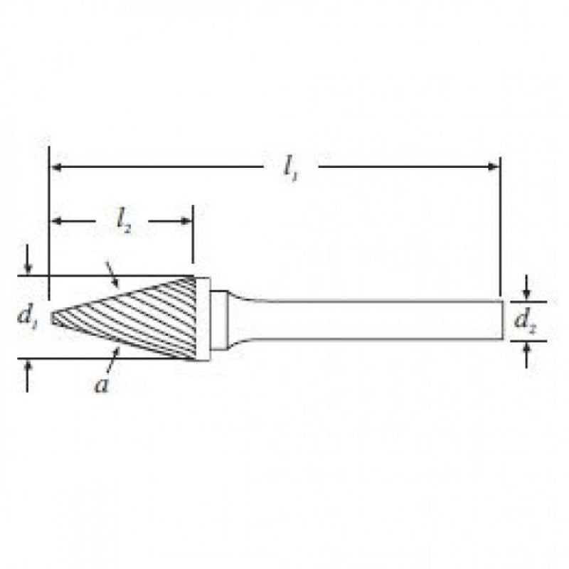 SM2M 6mm Double Cut Carbide Rotary Burr