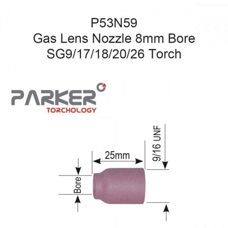 Stubby Gas Lens Nozzle 8mm Bore