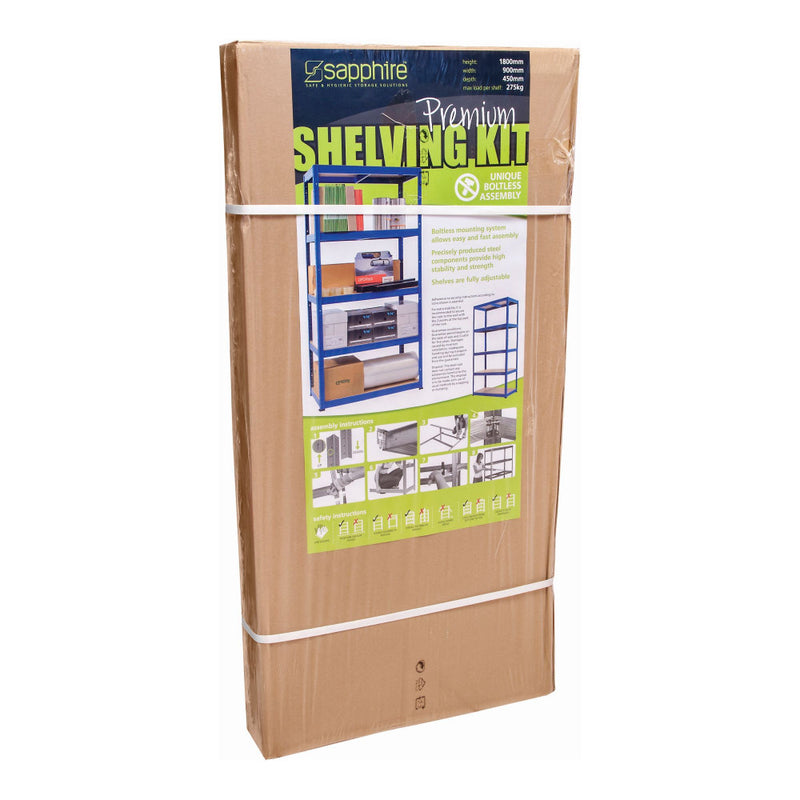 Sapphire Premium Shelf Kit 1800 x 900 x 450 (5 Shelves) 275Kg