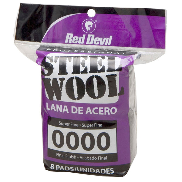 Steel Wool - Very Fine #0000, 8 Pad Pack