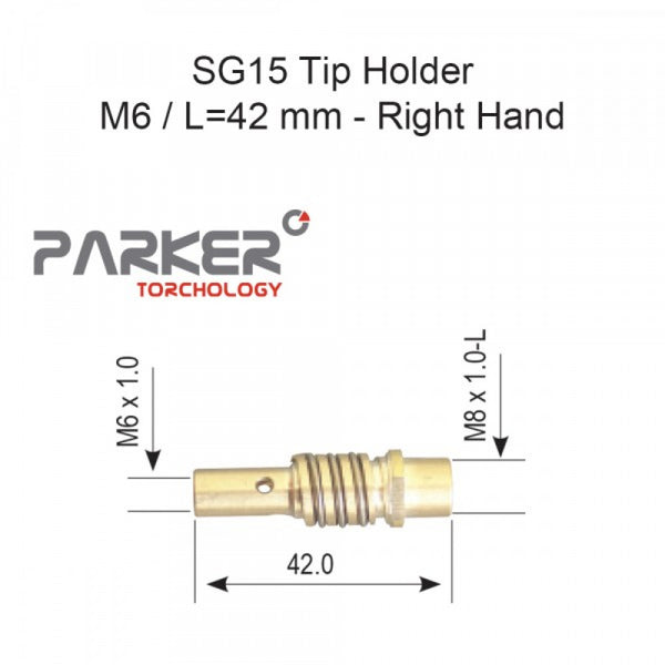 Parker SG15 Tip Holder M6 Right Hand Pack Of 2
