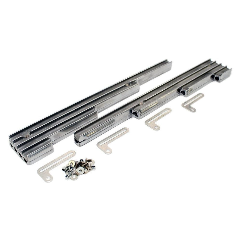 AFTERBURNER Polished Alloy Finned Aluminum Universal Wire Loom Set-7-9mm