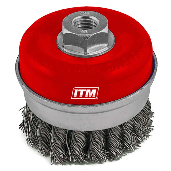 Itm Twist Knot Cup Brush Stainless Steel 75mm W/Ba