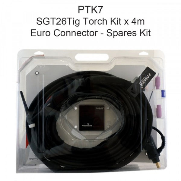 TIG Torch Kit SGT26 x 4m With Euro Conn Spares