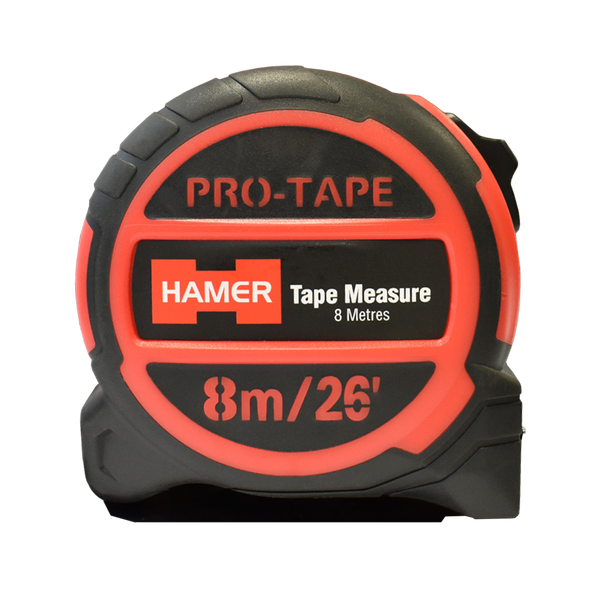 Hamer Tools Tape Measure 8M  Coated 32mm Wide Blade