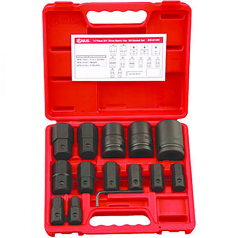 Genius 14Pc 3/4" Drive Metric Hex Bit Socket Set