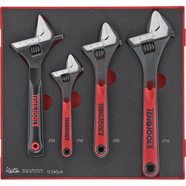 Teng 4Pc Adjustable Wrench Set - Ted-Tray™